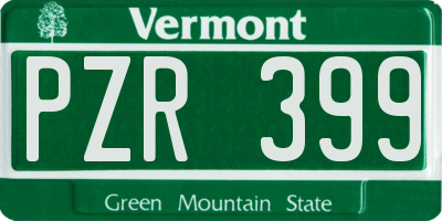 VT license plate PZR399