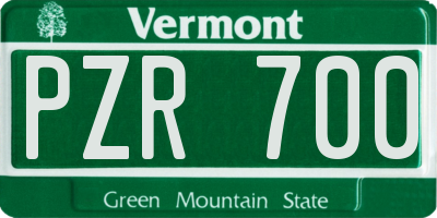 VT license plate PZR700