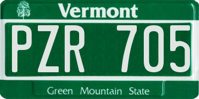 VT license plate PZR705