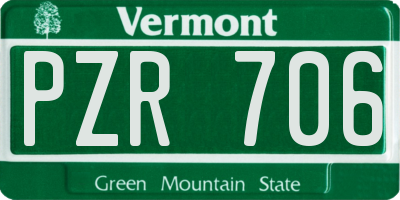 VT license plate PZR706