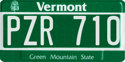 VT license plate PZR710