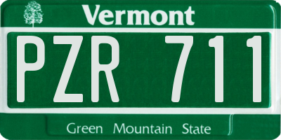 VT license plate PZR711