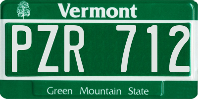 VT license plate PZR712