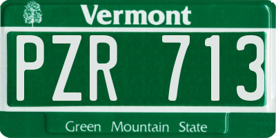 VT license plate PZR713