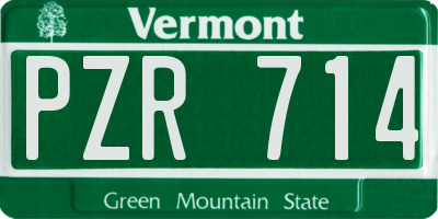 VT license plate PZR714