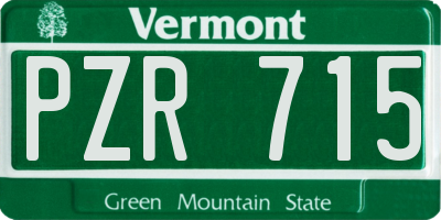 VT license plate PZR715