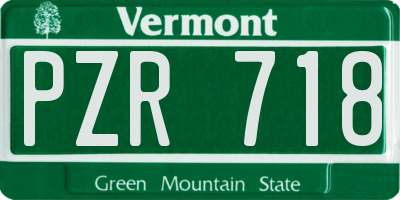 VT license plate PZR718