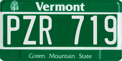 VT license plate PZR719