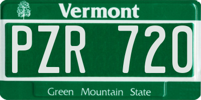 VT license plate PZR720