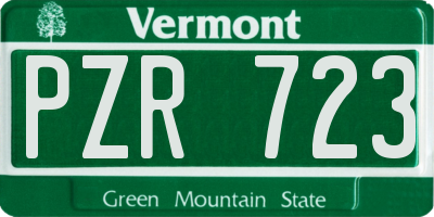 VT license plate PZR723