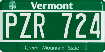 VT license plate PZR724