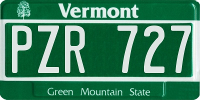 VT license plate PZR727