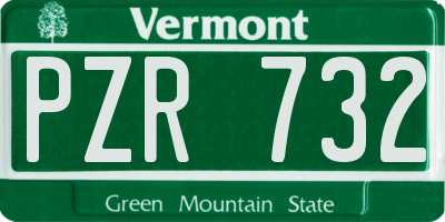 VT license plate PZR732