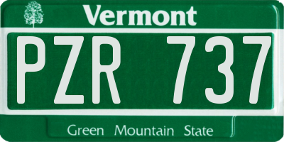 VT license plate PZR737