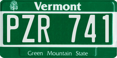 VT license plate PZR741