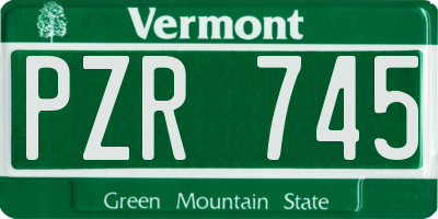 VT license plate PZR745