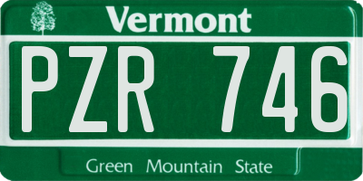 VT license plate PZR746