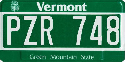 VT license plate PZR748