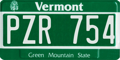 VT license plate PZR754