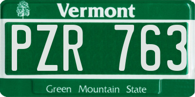 VT license plate PZR763