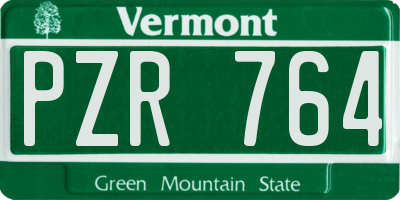 VT license plate PZR764