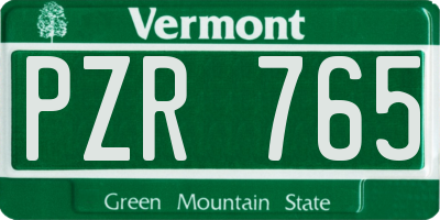 VT license plate PZR765