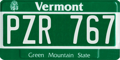 VT license plate PZR767