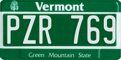 VT license plate PZR769