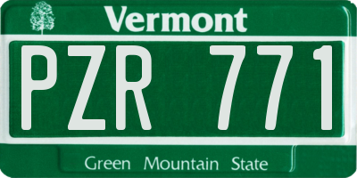 VT license plate PZR771