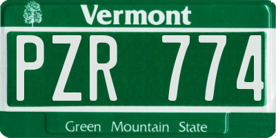 VT license plate PZR774