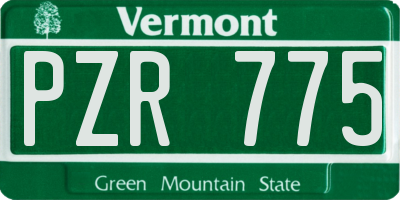 VT license plate PZR775