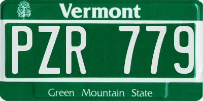 VT license plate PZR779
