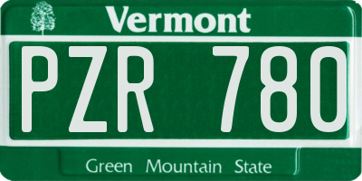 VT license plate PZR780