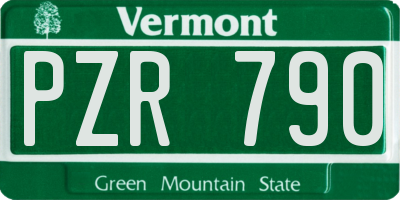 VT license plate PZR790