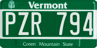 VT license plate PZR794