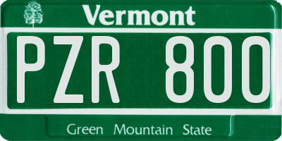 VT license plate PZR800