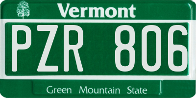 VT license plate PZR806