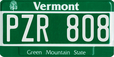 VT license plate PZR808