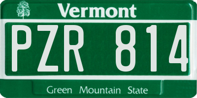 VT license plate PZR814