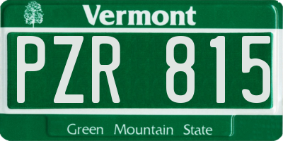 VT license plate PZR815