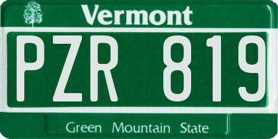 VT license plate PZR819