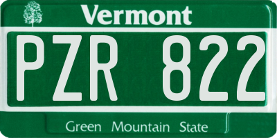 VT license plate PZR822