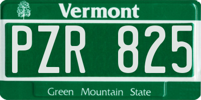 VT license plate PZR825