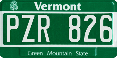 VT license plate PZR826