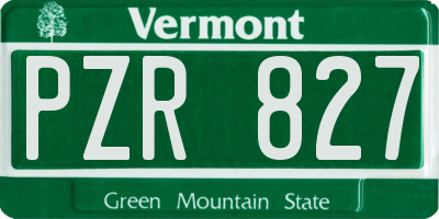 VT license plate PZR827