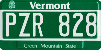 VT license plate PZR828