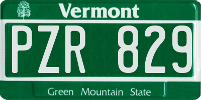 VT license plate PZR829