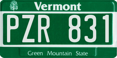 VT license plate PZR831