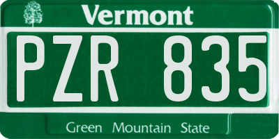 VT license plate PZR835