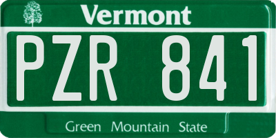 VT license plate PZR841